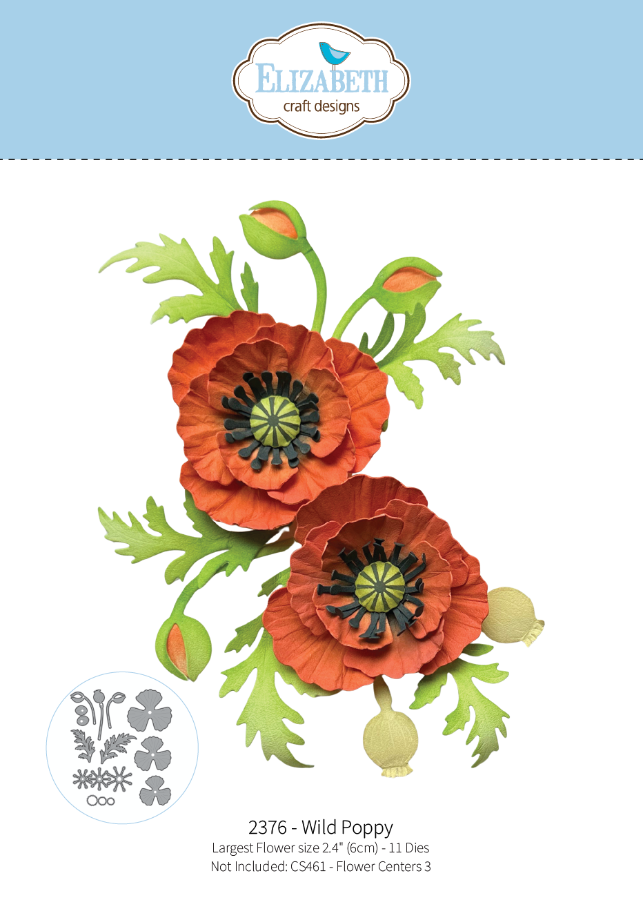 Elizabeth Craft Designs Wild Poppy Metal Die Set