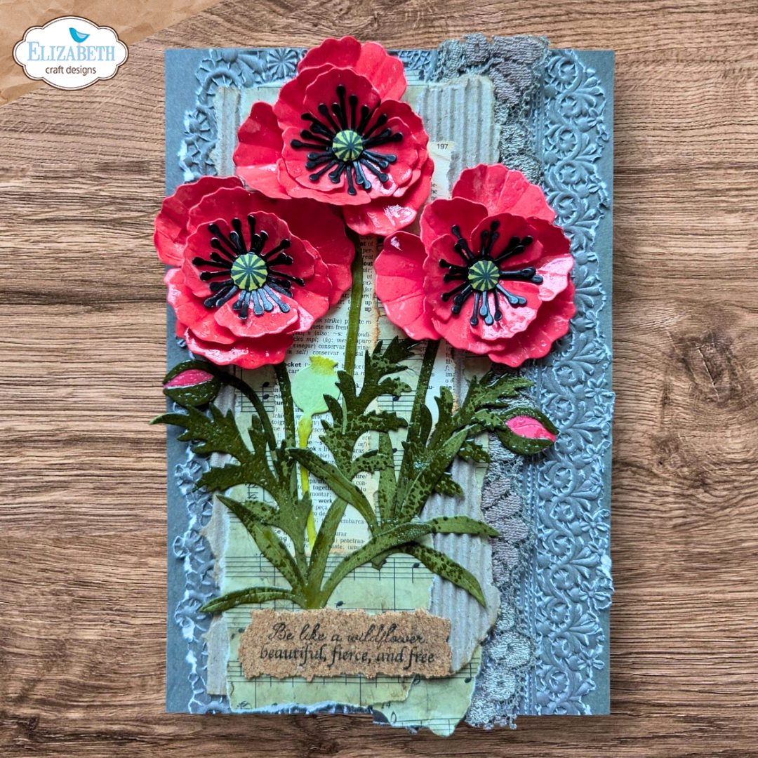 Elizabeth Craft Designs Wild Poppy Metal Die Set