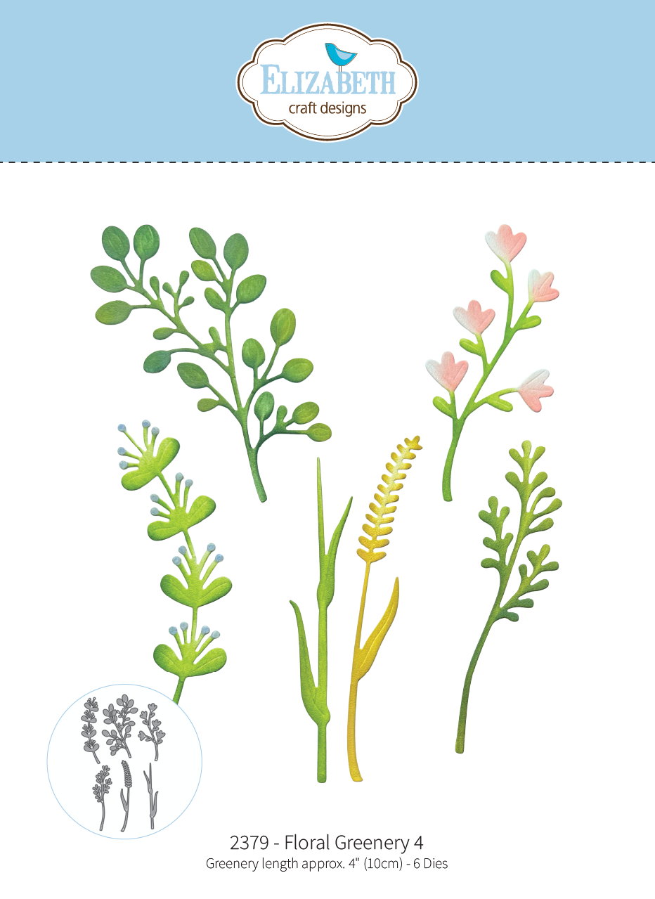 Elizabeth Craft Designs Floral Greenery 4 Metal Die Set