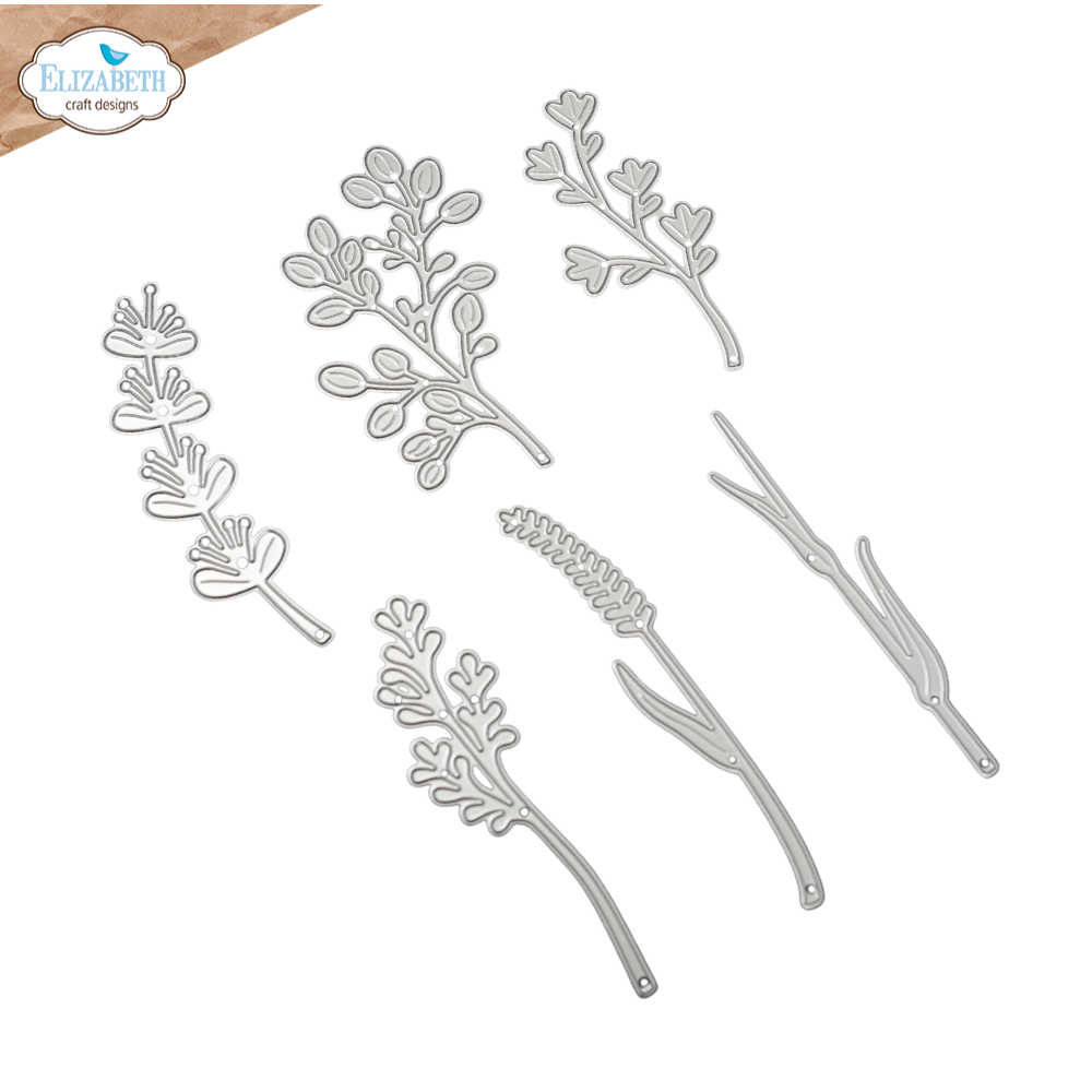 Elizabeth Craft Designs Floral Greenery 4 Metal Die Set