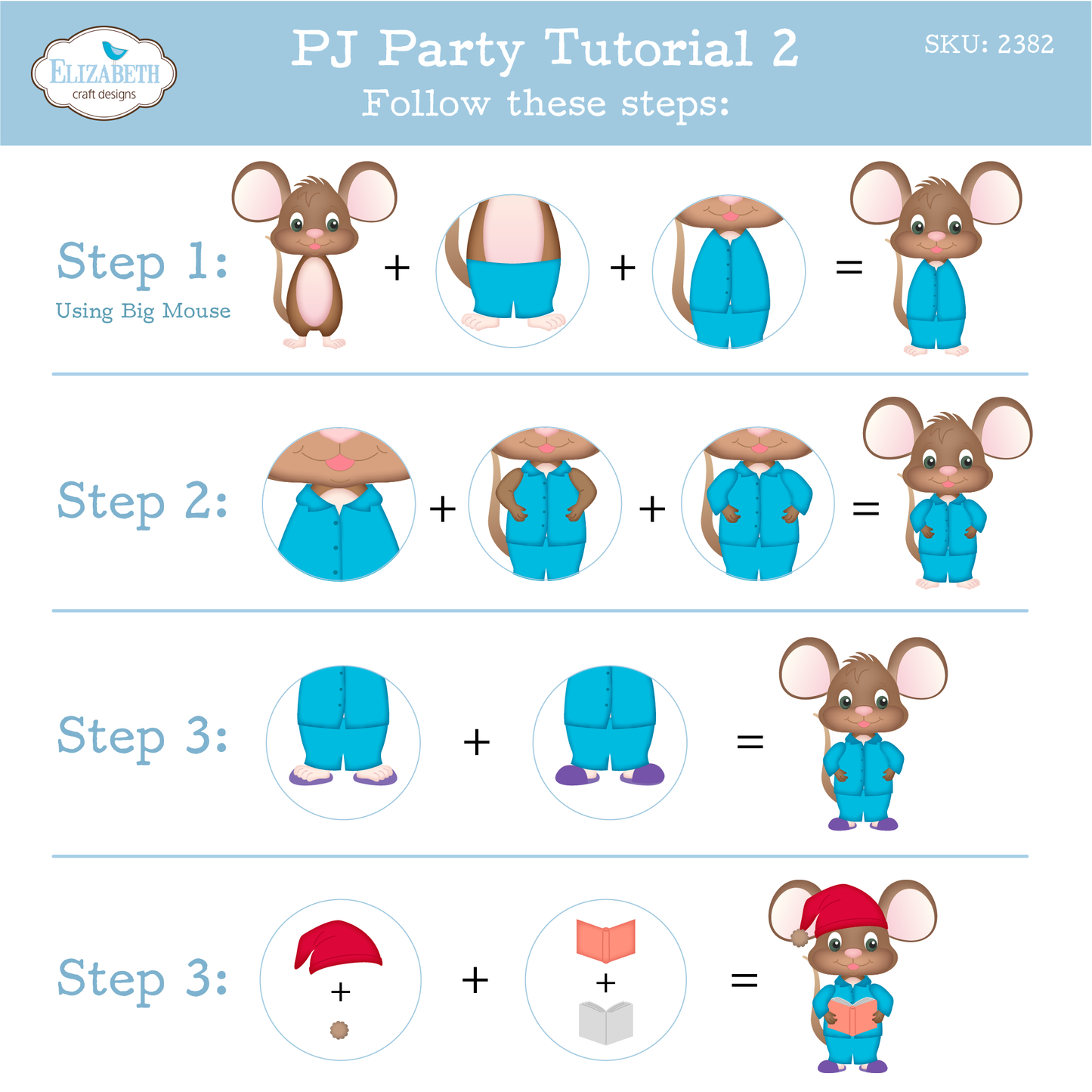 Elizabeth Craft Designs PJ Party Metal Die Set
