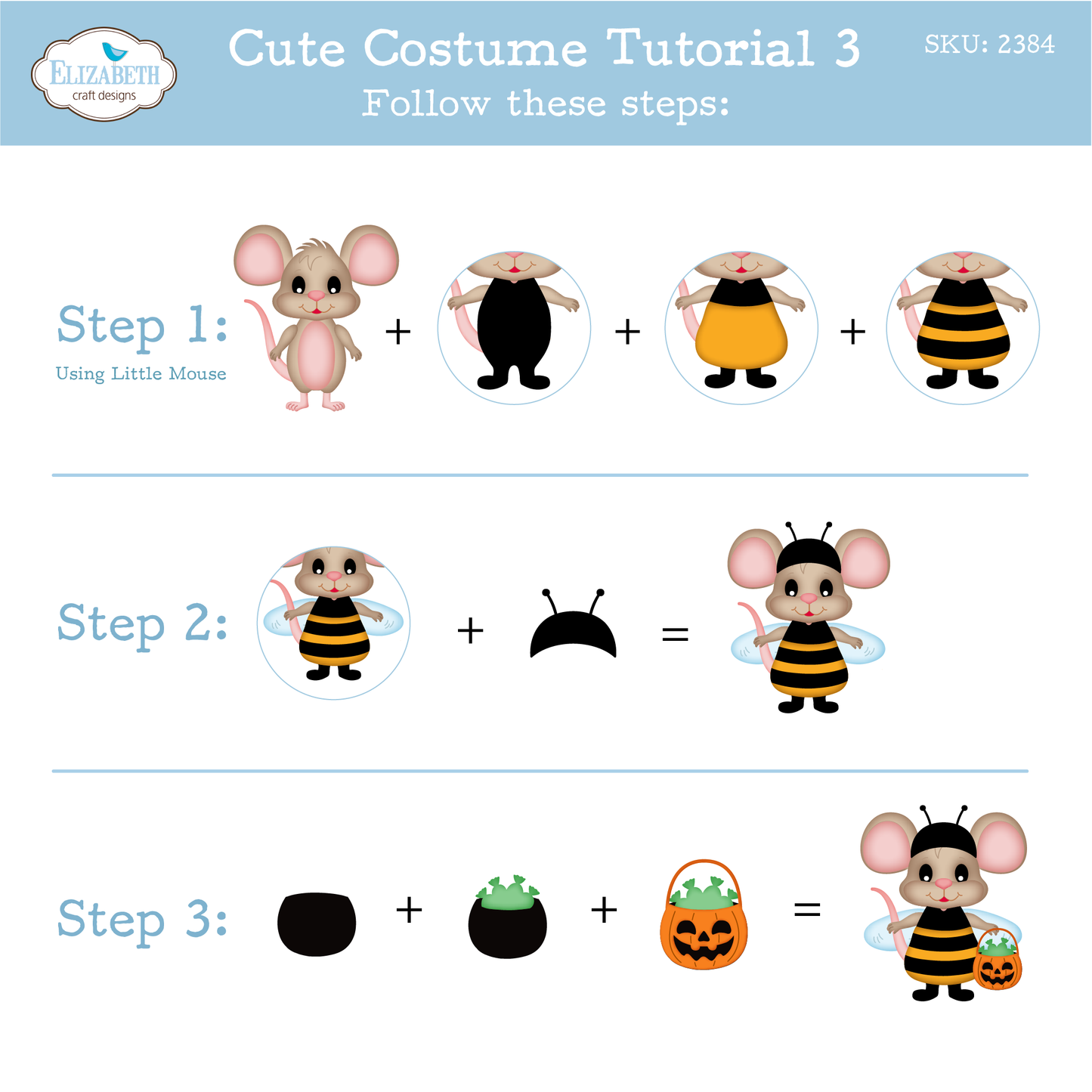 Elizabeth Craft Designs Halloween Costumes Cute Metal Die Set