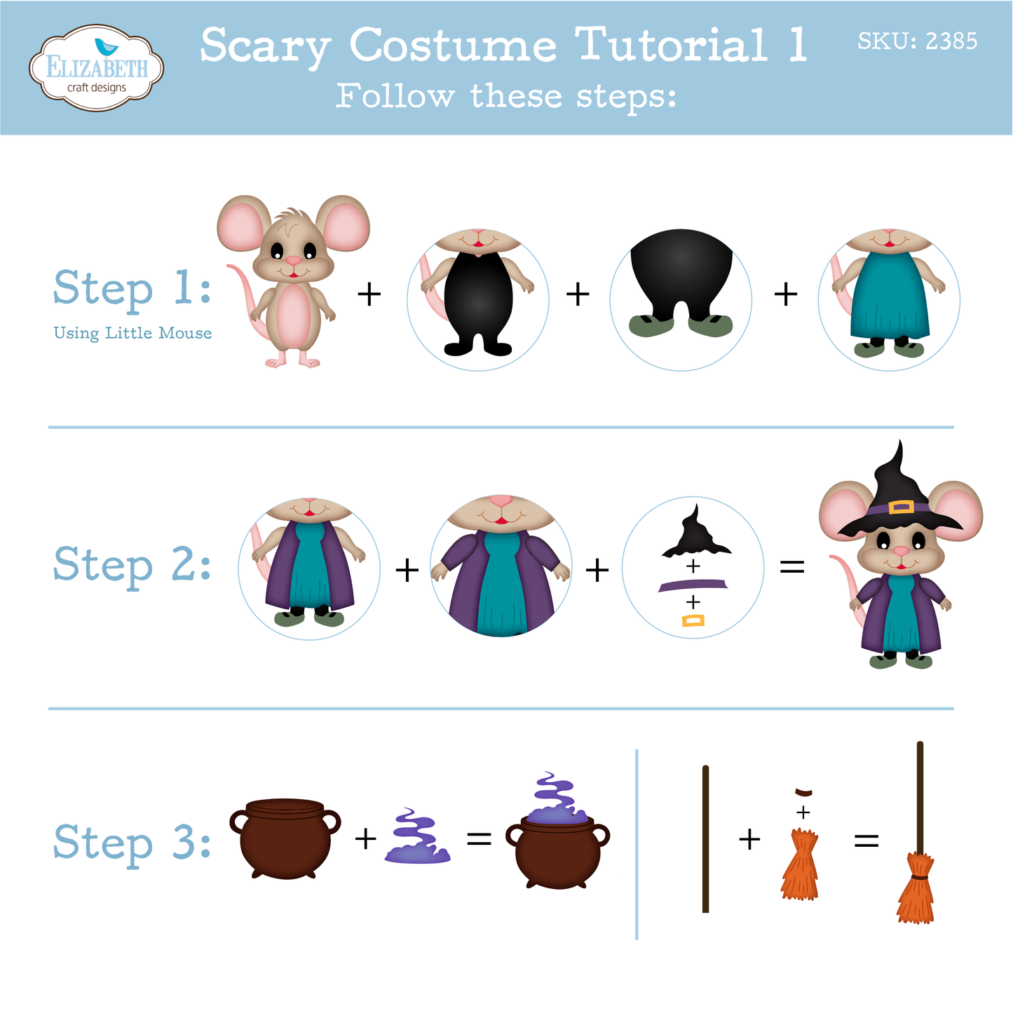 Elizabeth Craft Designs Halloween Costumes Scary Metal Die Set