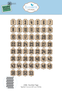 Elizabeth Craft Designs Number Tags Metal Die Set