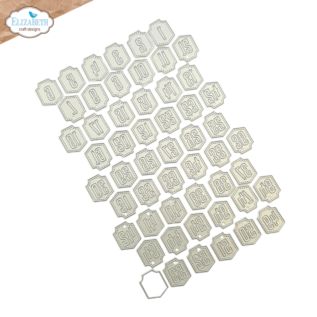 Elizabeth Craft Designs Number Tags Metal Die Set