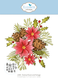 Elizabeth Craft Designs Festive Floral and Foliage Metal Die Set - 01