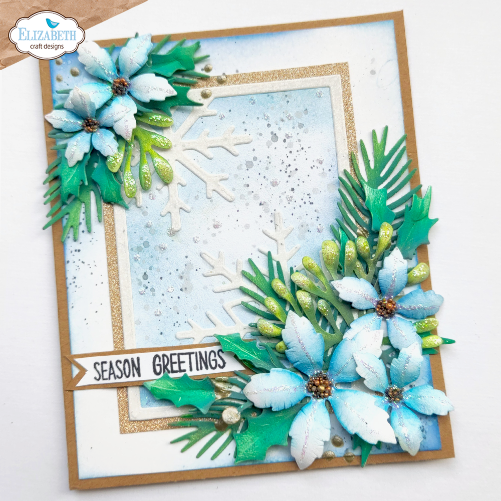 Elizabeth Craft Designs Festive Floral and Foliage Metal Die Set - 10