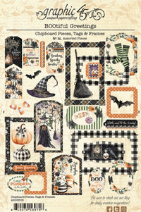 Graphic 45 BOOtiful Greetings Chipboard Pieces, Tags, & Frames