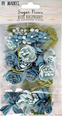 49 y Market Sugar Posies Flores de frambuesa azul 