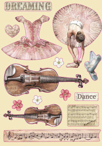 Stamperia Formas de madera de colores A5 - Passion Violin &amp; Dance 
