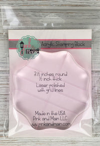 Pink and Main 3 1/2" Round Pink Acrylic Block