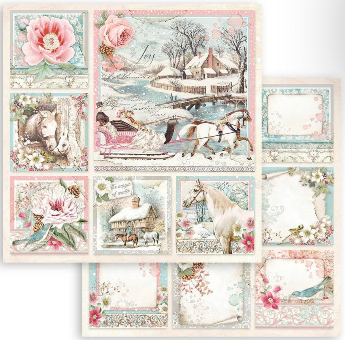 Stamperia Sweet Winter Double Faced Paper Pack 8” x 8”