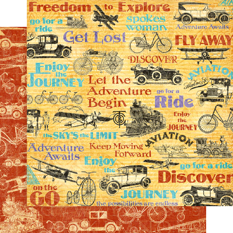 Graphic 45 Life's a Journey Bloc de papel de 8" x 8"