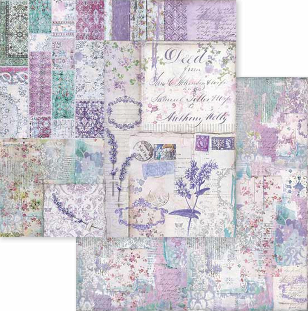 Stamperia Provence 12 x 12 Scrapbooking Floral Lavender Paper Pad