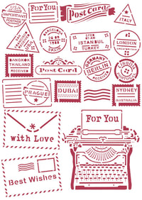 Stamperia stencil G Romantische kersttypeschrijver 