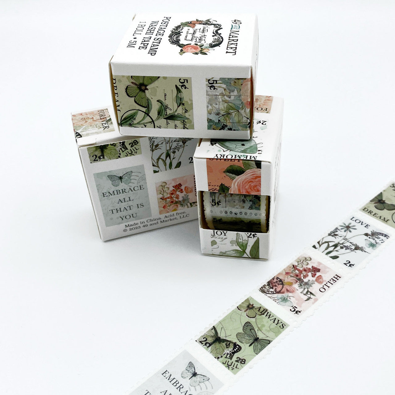49 and Market Vintage Artistry Tranquility Postage Stamp Washi Sticker Tape