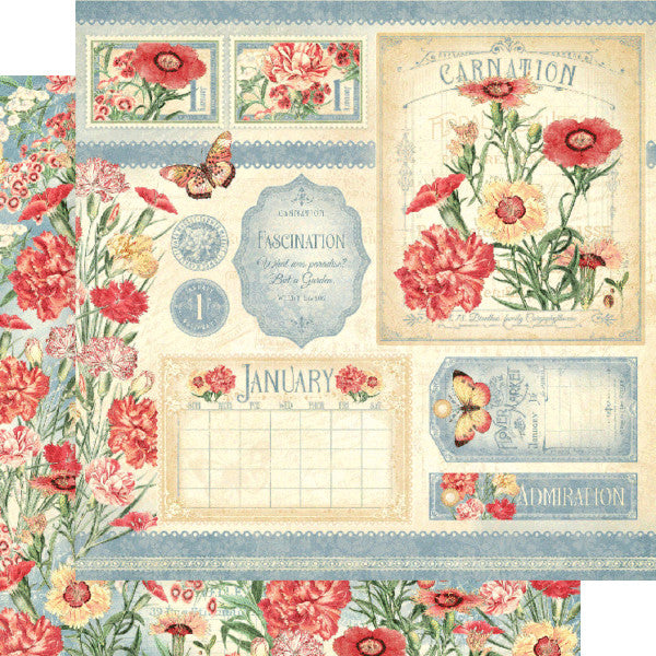 Graphic 45 Flower Market 8” x 8” Collection Pack