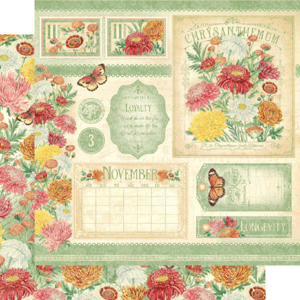 Paquete de colección Graphic 45 Flower Market de 8" x 8"