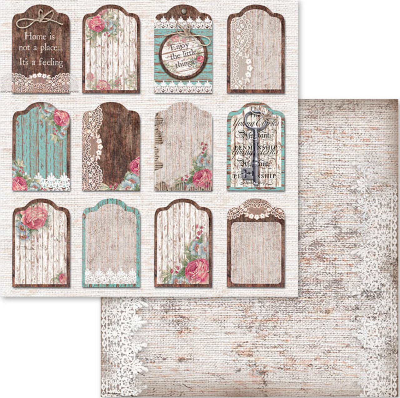 Stamperia Roses and Laces Paper Pack 12” x 12”