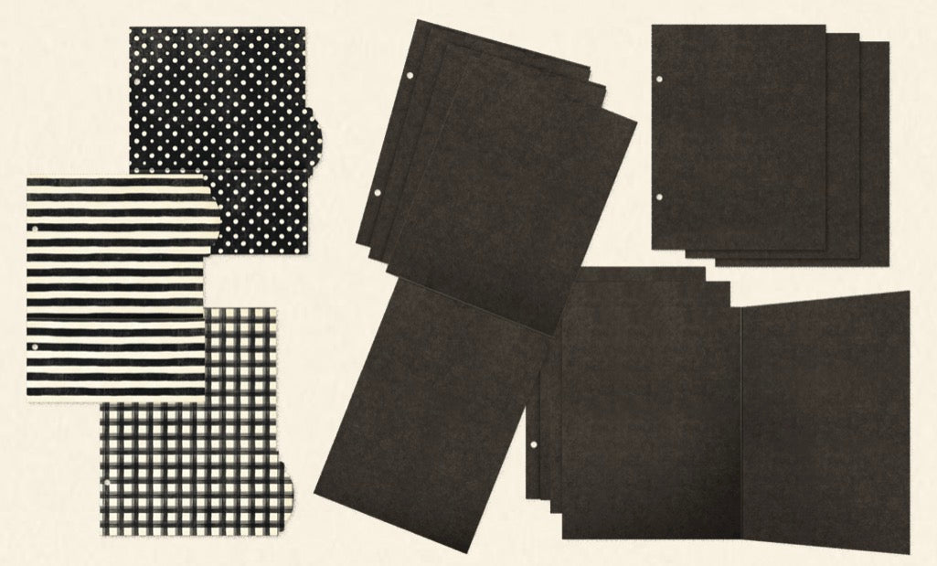 Graphic 45 Check Binder Album with Interactive Pages — Black