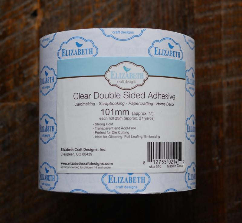 Elizabeth Craft Clear Double Sided Adhesive - 101mm (4 IN) | 25 m (27 yards)
