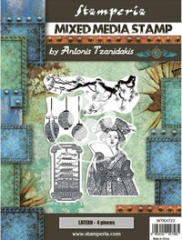 Stamperia Mixed Media Stempel - Sir Vagabond in Japan Lantaarn