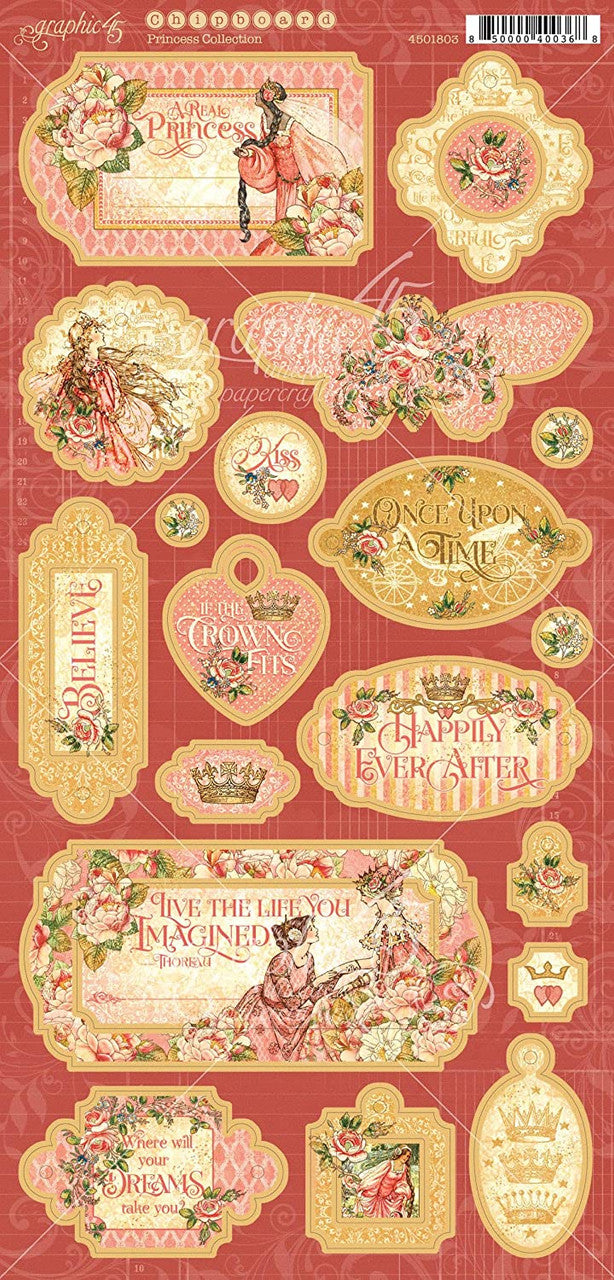 Graphic 45 Princess Collection Chipboard