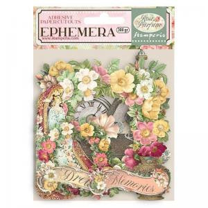 Stamperia zelfklevende Ephemera - Rose Parfum Bloemen en tuin