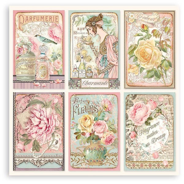 Stamperia Rose Parfum 8” x 8” Paper Collection