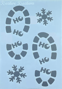 Santa’s Footprints 4” x 6”  Stencil