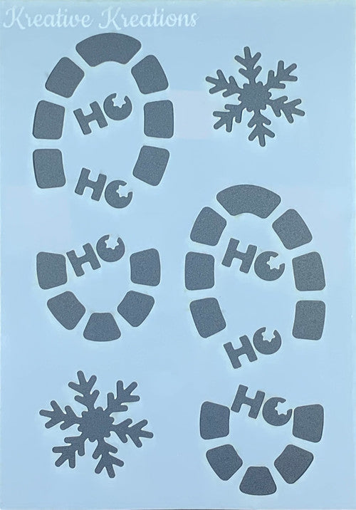 Voetafdrukken van de Kerstman 4" x 6" stencil