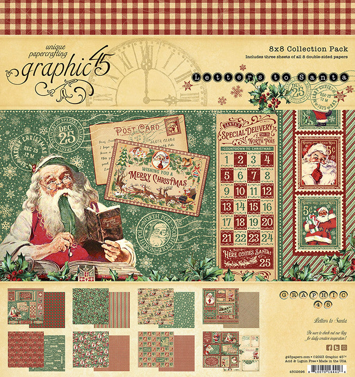 Paquete de colección Graphic 45 Letters To Santa 8x8