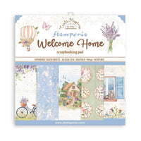 Stamperia Welcome Home Bloc de álbumes de recortes de doble cara, 8 "x 8"