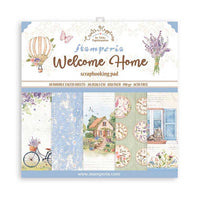 Stamperia Welcome Home Bloc de álbumes de recortes de doble cara, 8 "x 8"