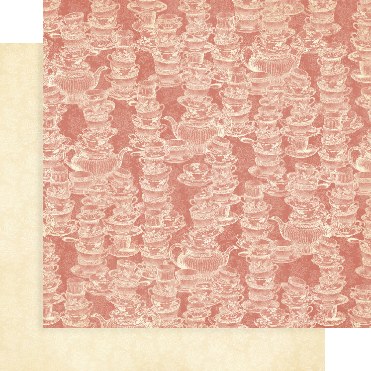 Grafisch 45 Alice's Tea Party 30 x 30 cm patronen en effen blok