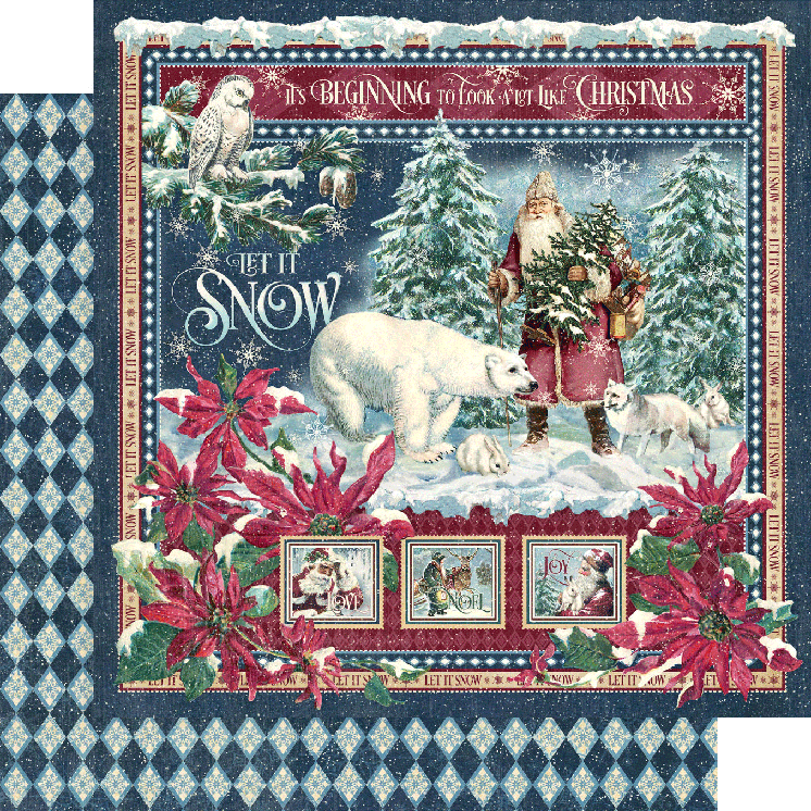Almohadilla de colección Graphic 45 Let It Snow de 8" x 8"