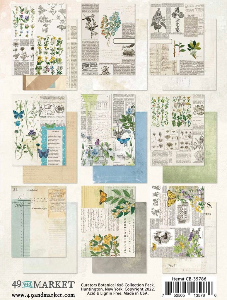 49 &amp; Market Curators Colección de papel botánico de 6” x 8”
