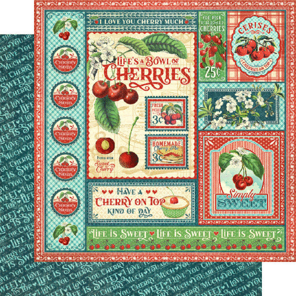 Paquete de colección Graphic 45 Life's a Bowl of Cherries de 8" x 8"