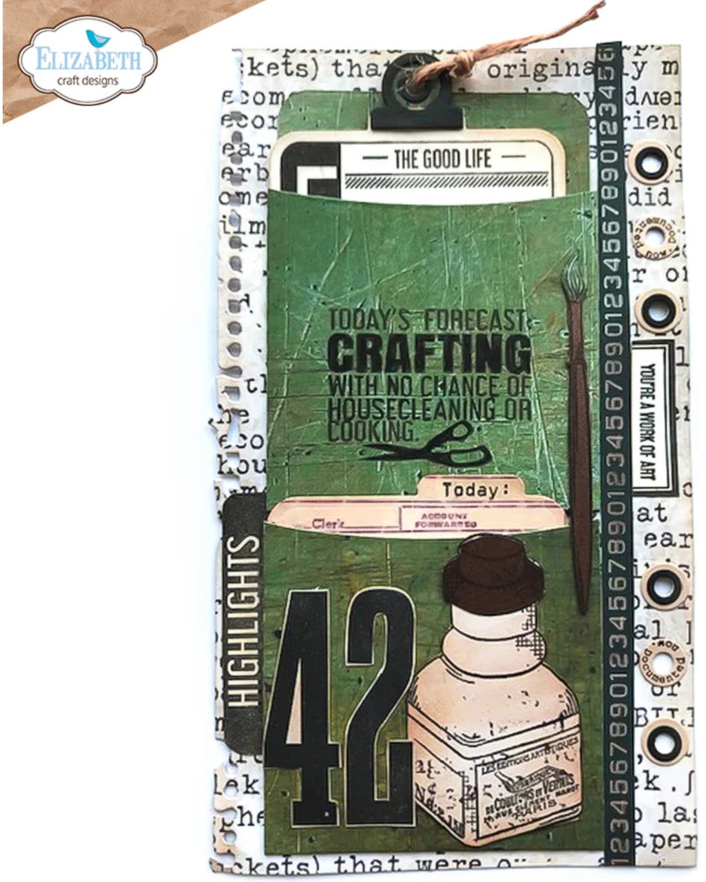 Elizabeth Craft Designs Juego de troqueles de bolsillo curvados para biblioteca