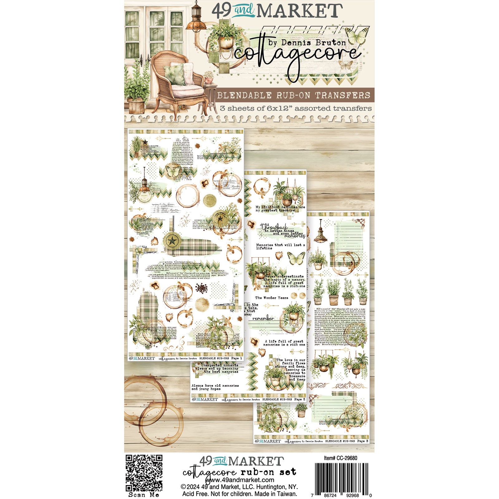 49 & Market Cottagecore Blendable 6 x 12 Rub-On Transfer Set