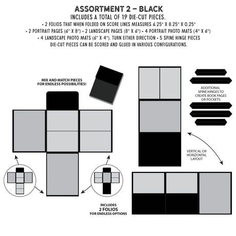49 and Market Create An Album Inserts 6x8 Assortment 2 - Black