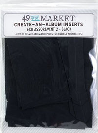 49 and Market Create An Album Inserts 6x8 Assortment 2 - Black