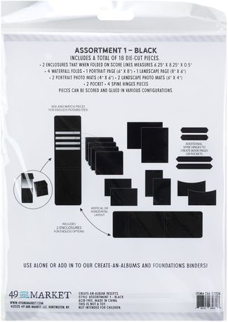 49 and Market Create An Album Inserts 6x8 Assortment 1 - Black
