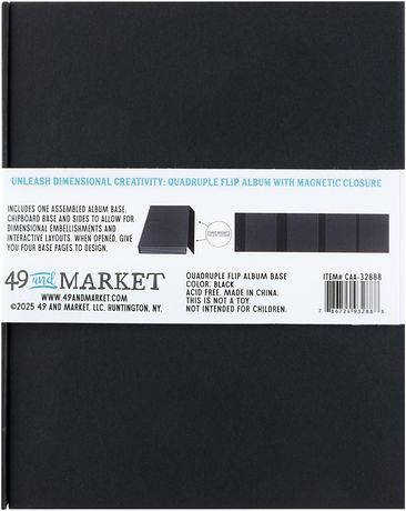 49 and Market Create An Album Quadruple Flip Album Base - Black