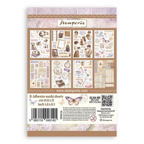 Stamperia Quiet Days Washi Pad (8 Sheets)