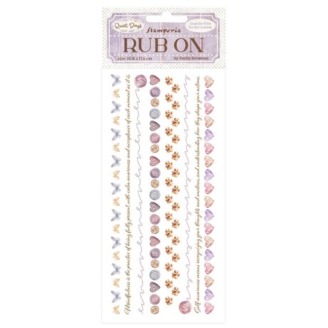 Stamperia Quiet Days Rub On - Cozy Borders