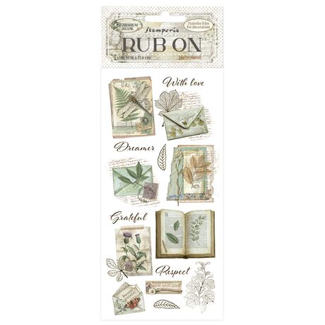 Stamperia Herbarium Silvae Rub On - Botanical Books