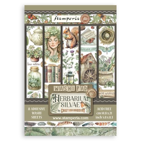 Stamperia Herbarium Silvae Washi Pad (8 Sheets)