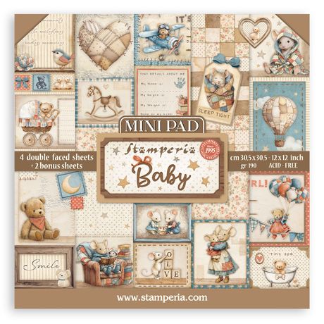 Stamperia Baby 12” x 12” Mini Paper Pad
