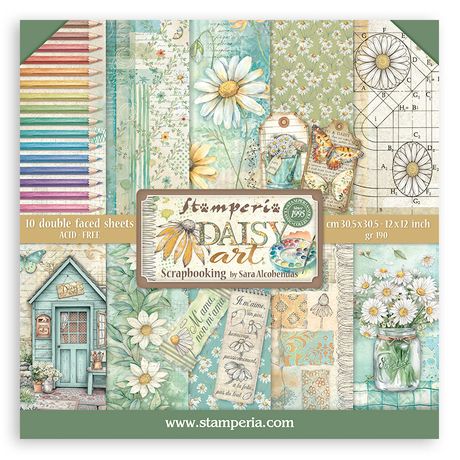 Stamperia Daisy Art 12” x 12” Paper Pad